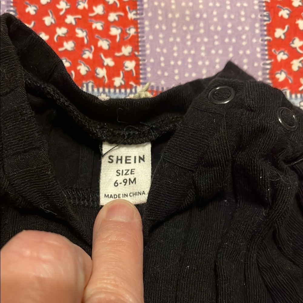 Polka Dot and Black Long Sleeve Baby Onesies - Picture 5 of 5